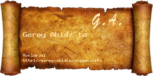Gerey Abiáta névjegykártya